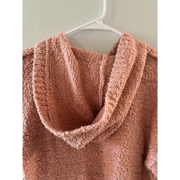 American Eagle Sweater Women's Small Pink Hoodie Fuzzy Cozy Chunky Knit - Picture 3 of 8